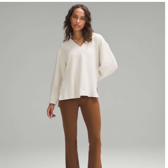 Lululemon Textured V-Neck Pullover Bone - Picture 1 of 13